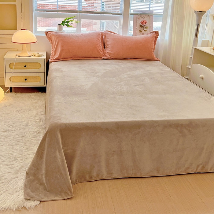 91家纺网 家纺一手货源 找家纺 （总）富馨莱 2025新款牛奶绒纯色床单