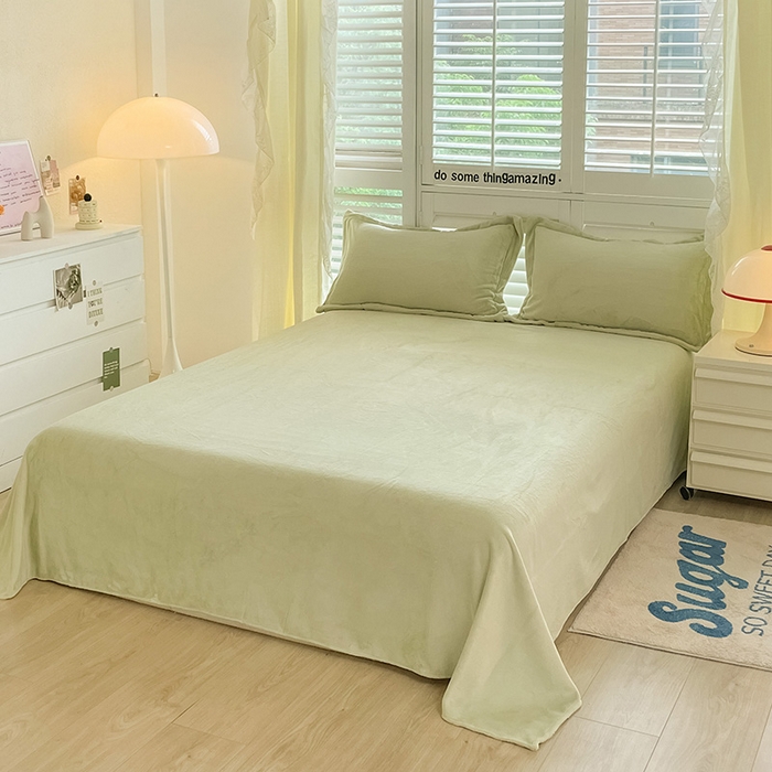 91家纺网 家纺一手货源 找家纺 （总）富馨莱 2025新款牛奶绒纯色床单