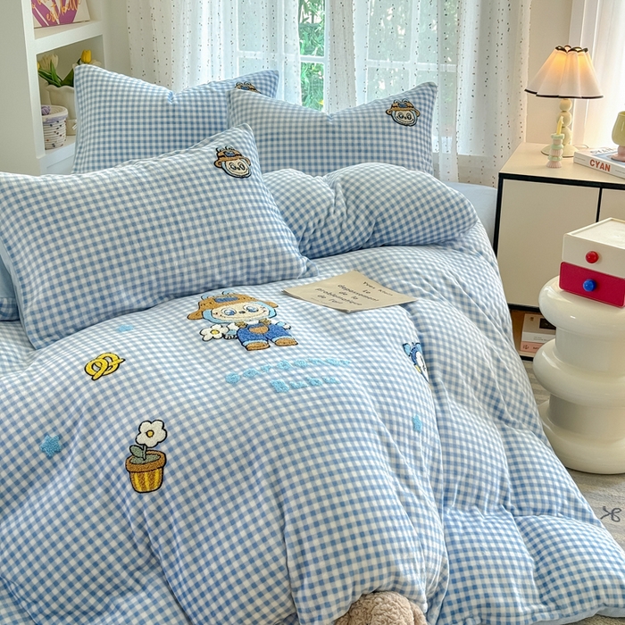 91家纺网 家纺一手货源 找家纺 （总）恋佳居 2025新款卡通毛巾绣牛奶绒绣花四件套