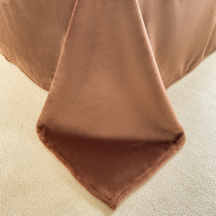 91家纺网 家纺一手货源 找家纺 富馨莱 2025新款牛奶绒纯色床单 绒摩卡色