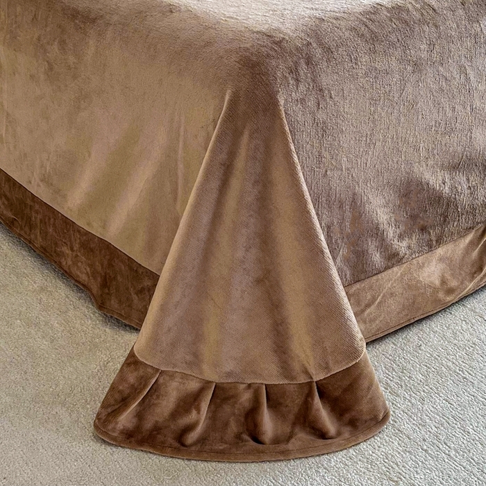 91家纺网 家纺一手货源 找家纺 铠畅家纺 2025新款美拉德风格兔毛绒床单四件套 美拉德-花影