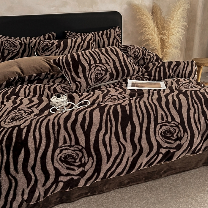 91家纺网 家纺一手货源 找家纺 铠畅家纺 2025新款美拉德风格兔毛绒床单四件套 美拉德-律动