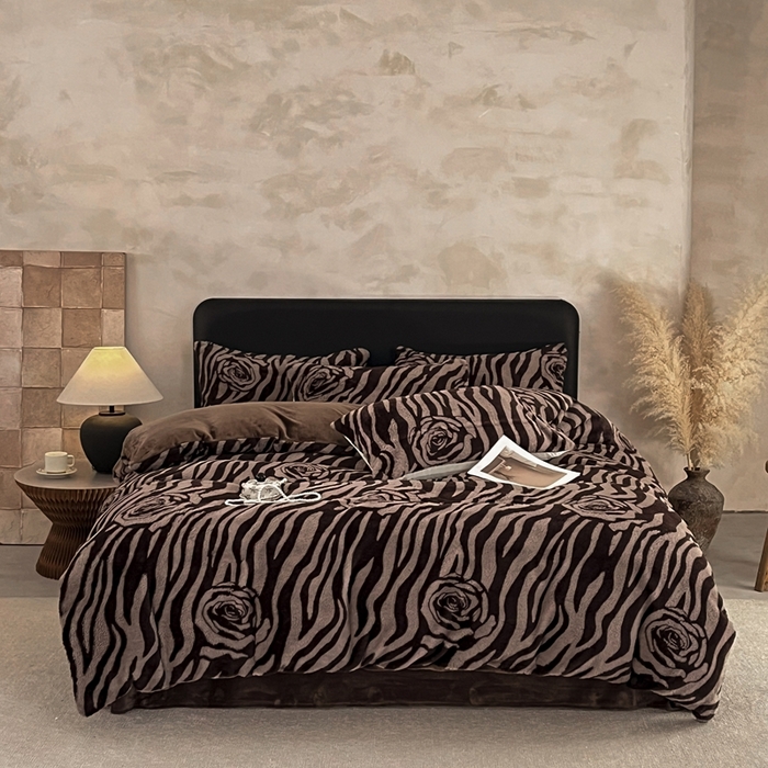 91家纺网 家纺一手货源 找家纺 铠畅家纺 2025新款美拉德风格兔毛绒床单四件套 美拉德-律动