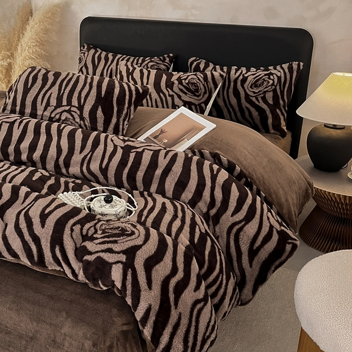 铠畅家纺 2025新款美拉德风格兔毛绒床单四件套 美拉德-律动