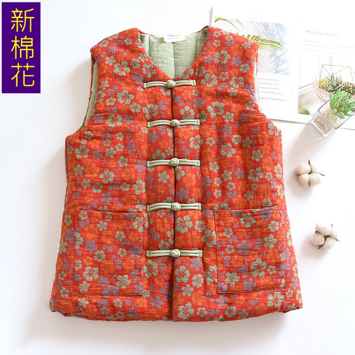（总）洛兰沙家居馆【只代发】【只代发】 2025新款新疆棉花秋冬季女士保暖坎肩马夹内穿外穿棉花缎面背心贴身冬天
