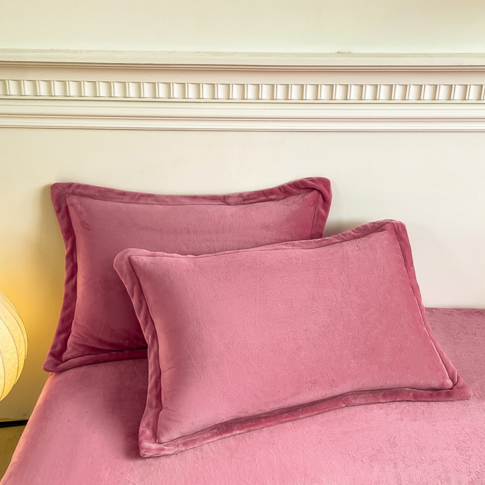 91家纺网 家纺一手货源 找家纺 （总）富馨莱 2025新款纯色240克牛奶绒全消光枕套
