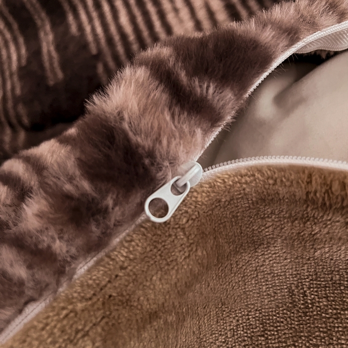 91家纺网 家纺一手货源 找家纺 铠畅家纺 2025新款美拉德风格兔毛绒床单四件套 美拉德-情缘咖