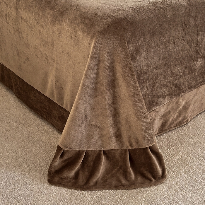 91家纺网 家纺一手货源 找家纺 铠畅家纺 2025新款美拉德风格兔毛绒床单四件套 美拉德-情缘咖