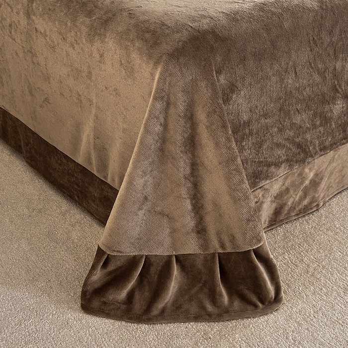 91家纺网 家纺一手货源 找家纺 铠畅家纺 2025新款美拉德风格兔毛绒床单四件套 美拉德-绽放咖