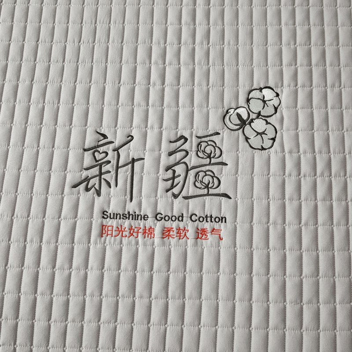 91家纺网 家纺一手货源 找家纺 小禹仔家纺 2025新款刺绣床笠新疆棉花填充-夹棉床笠 星辰灰