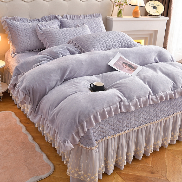 91家纺网 家纺一手货源 找家纺 （总）铠畅家纺 2025新款丰眠系列牛奶绒床盖四件套