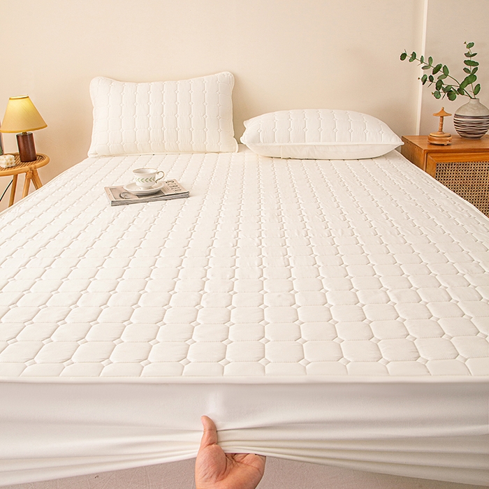 91家纺网 家纺一手货源 找家纺 （总）小禹仔家纺 2025新款亲肤面包格夹棉床笠