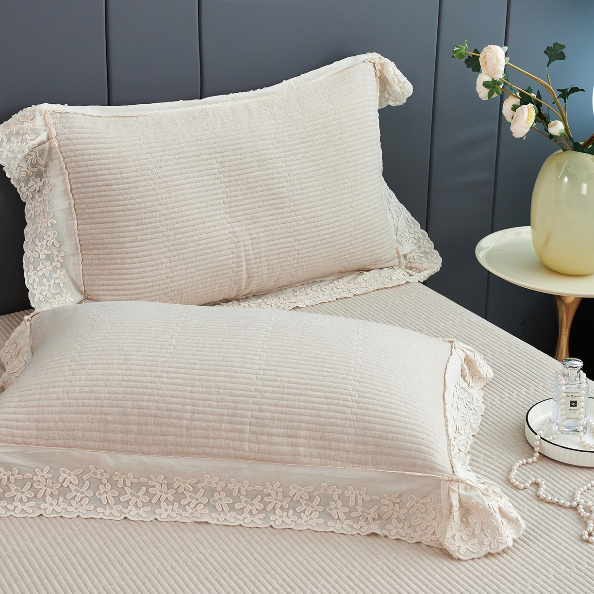 91家纺网 家纺一手货源 找家纺 优希家纺 2025新款暮悠棉麻多功能春秋被四件套 青蔓栖梦