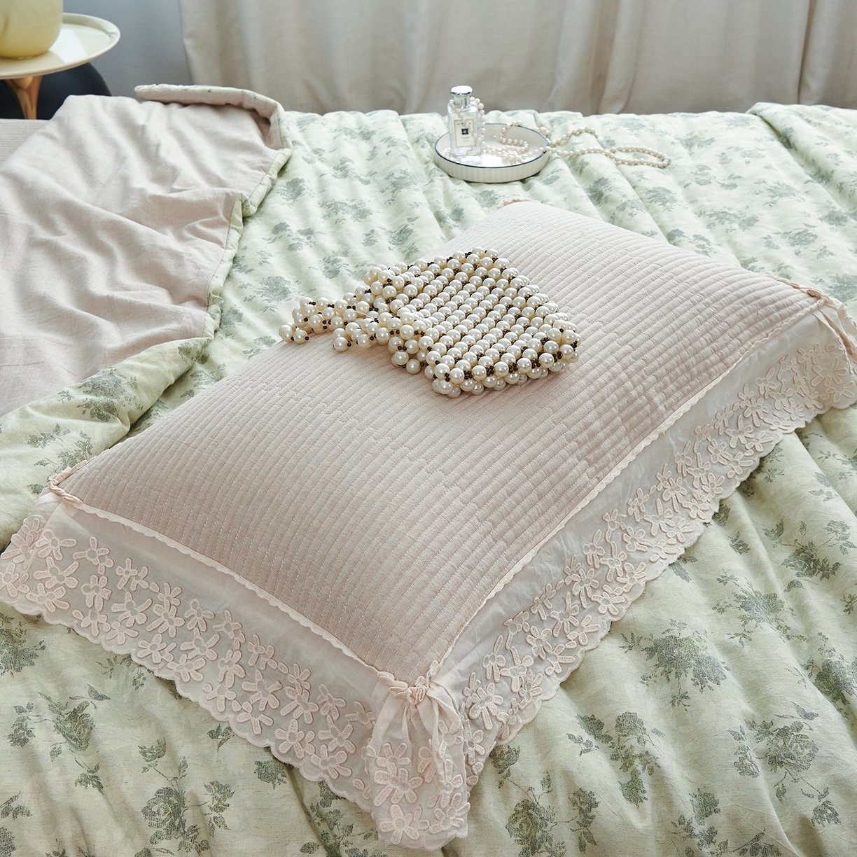 91家纺网 家纺一手货源 找家纺 优希家纺 2025新款暮悠棉麻多功能春秋被四件套 青蔓栖梦