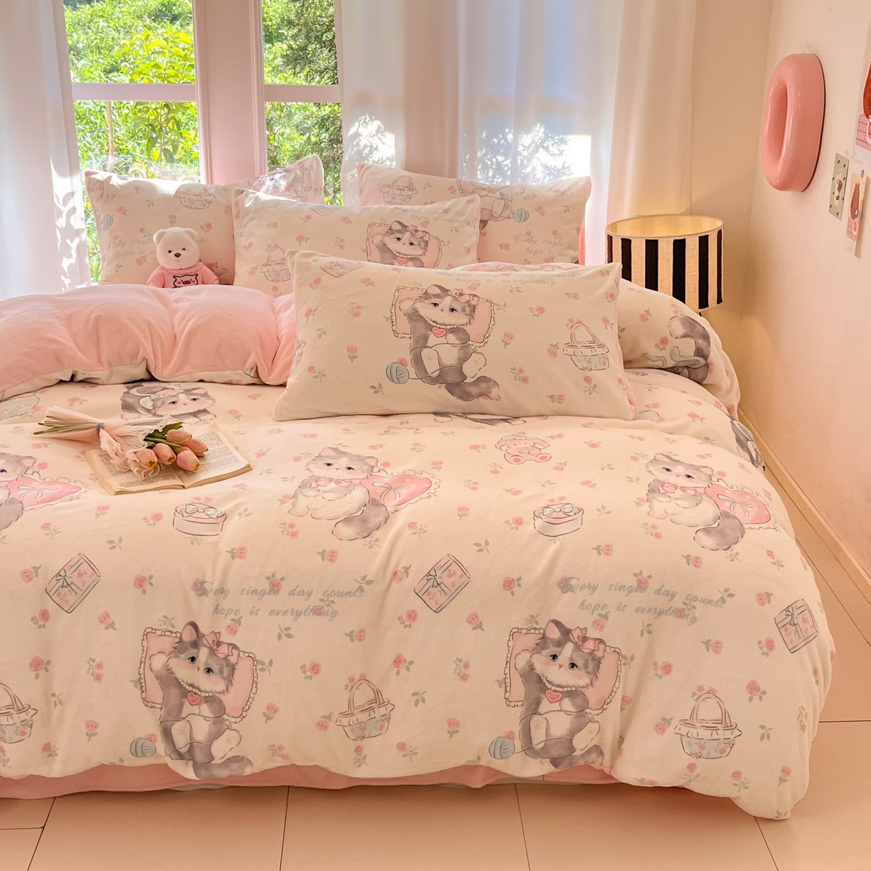 91家纺网 家纺一手货源 找家纺 （总）慕澄家纺 2025新款小清新牛奶绒印花四件套