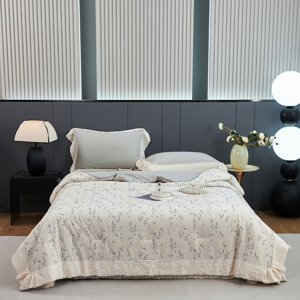 优希家纺 2025新款暮悠棉麻多功能春秋被四件套 云绣梦境