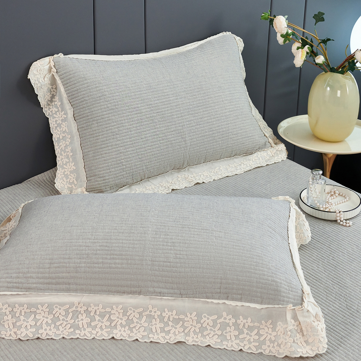 91家纺网 家纺一手货源 找家纺 优希家纺 2025新款暮悠棉麻多功能春秋被四件套 云绣梦境