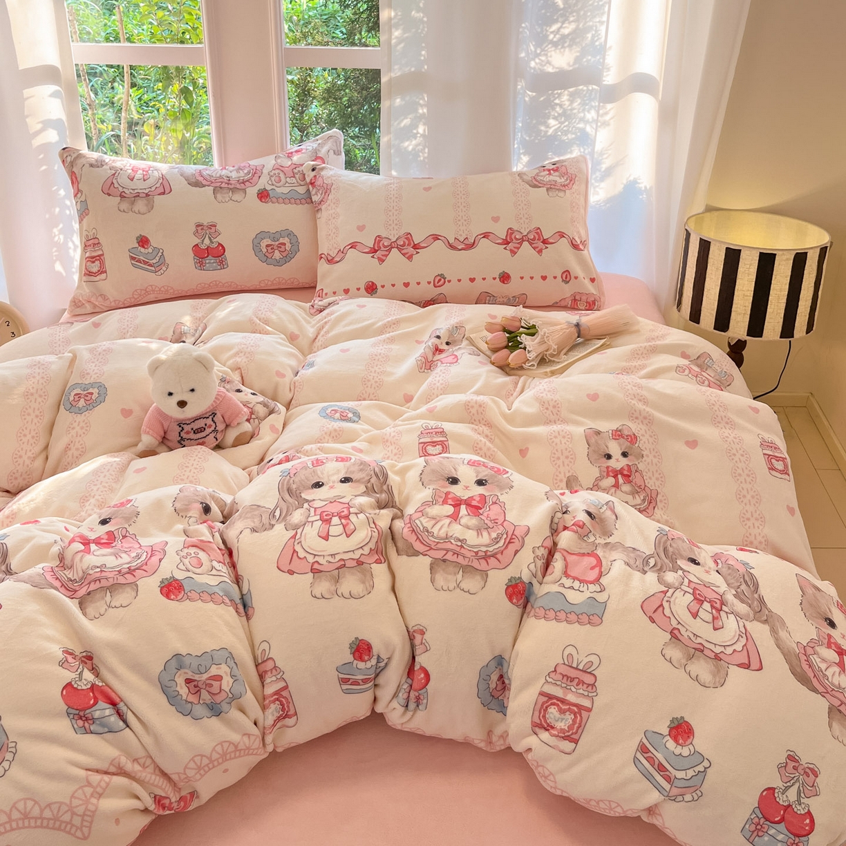 91家纺网 家纺一手货源 找家纺 （总）慕澄家纺 2025新款小清新牛奶绒印花四件套