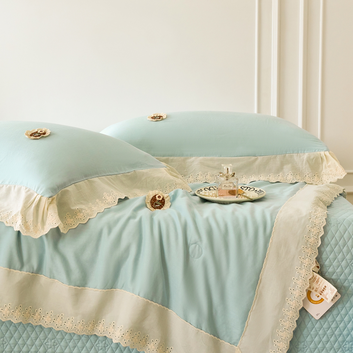 91家纺网 家纺一手货源 找家纺 优希家纺 2025新款竹氧棉多功能春秋被四件套 蓝色