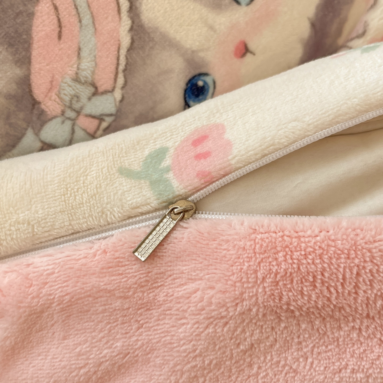 91家纺网 家纺一手货源 找家纺 慕澄家纺 2025新款小清新牛奶绒印花四件套 爱心甜宠