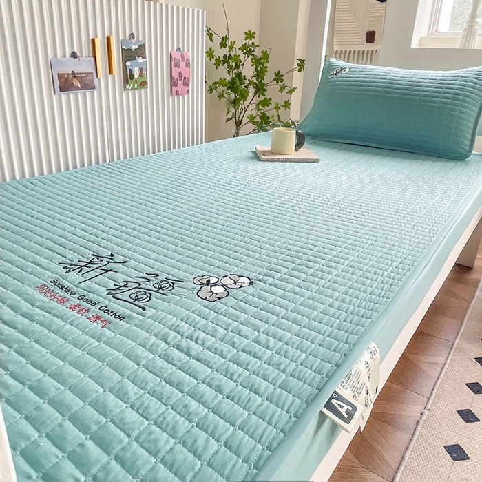 91家纺网 家纺一手货源 找家纺 小禹仔家纺 2025新款刺绣床笠-学生图 青春绿