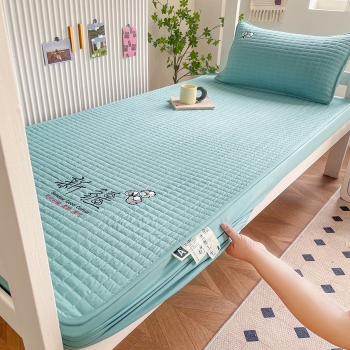 91家纺网 家纺一手货源 找家纺 小禹仔家纺 2025新款刺绣床笠-学生图 青春绿