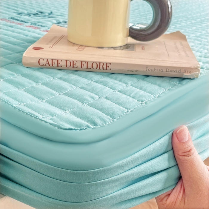 91家纺网 家纺一手货源 找家纺 小禹仔家纺 2025新款刺绣床笠-学生图 青春绿