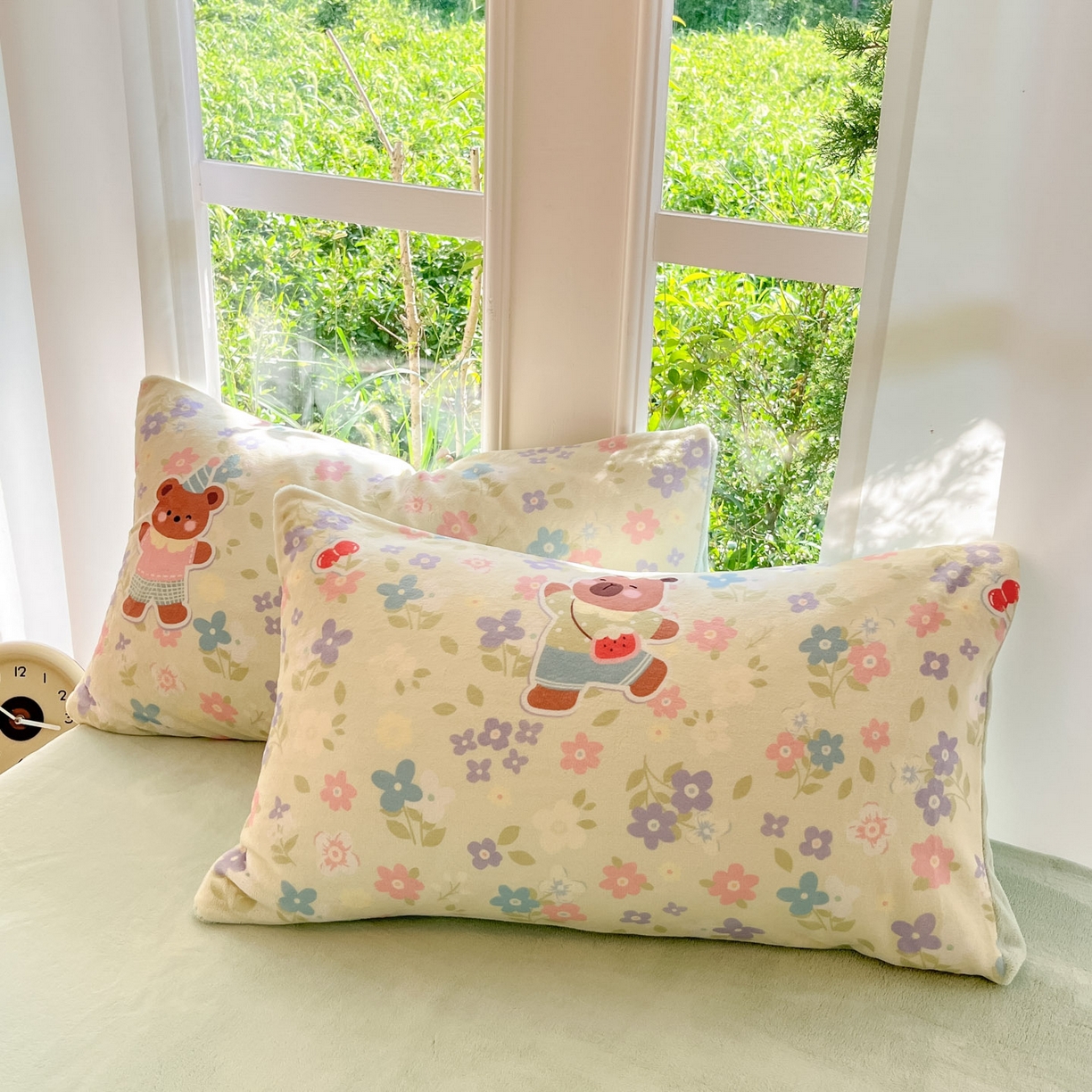 91家纺网 家纺一手货源 找家纺 慕澄家纺 2025新款小清新牛奶绒印花四件套 快乐卡皮