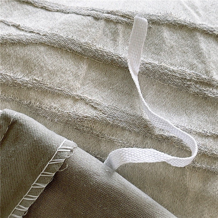 91家纺网 家纺一手货源 找家纺 琪格格纺织 2025新款复古简约棉麻轻奢大提花全棉加厚磨毛四件套 纳斯-灰