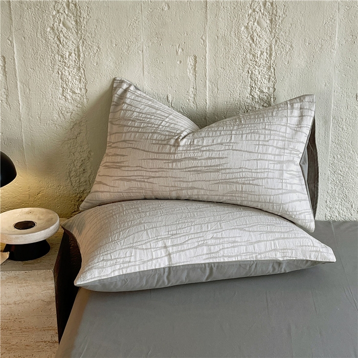 91家纺网 家纺一手货源 找家纺 琪格格纺织 2025新款复古简约棉麻轻奢大提花全棉加厚磨毛四件套 纳斯-灰