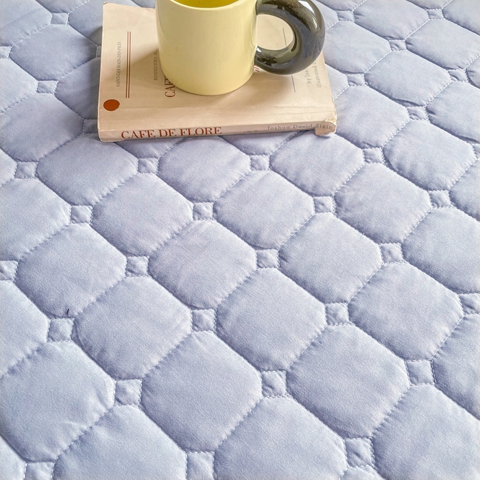 91家纺网 家纺一手货源 找家纺 小禹仔家纺 2025新款亲肤面包格夹棉床笠-学生图 面包格-灰