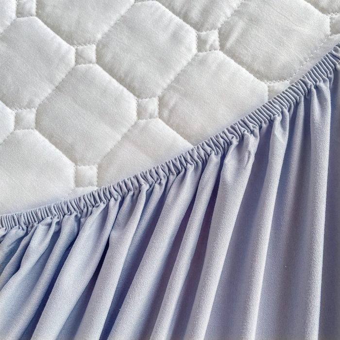 91家纺网 家纺一手货源 找家纺 小禹仔家纺 2025新款亲肤面包格夹棉床笠-学生图 面包格-灰