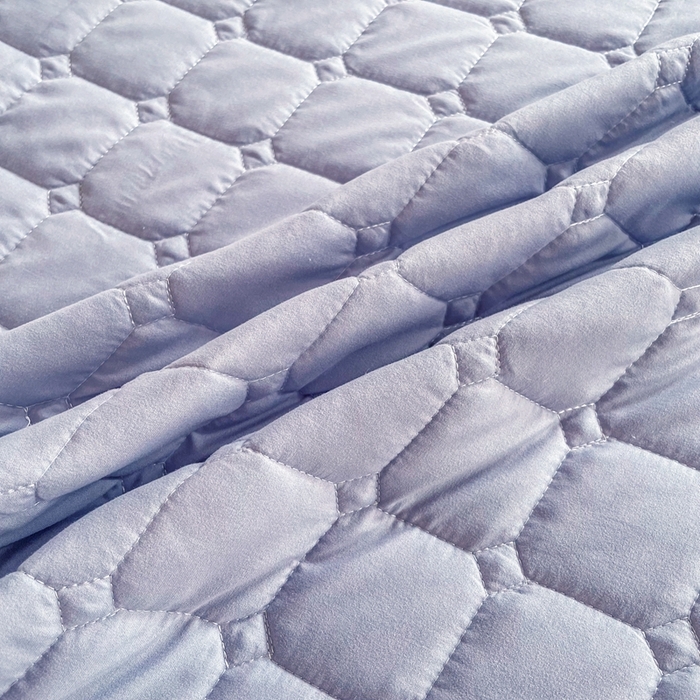 91家纺网 家纺一手货源 找家纺 小禹仔家纺 2025新款亲肤面包格夹棉床笠-学生图 面包格-灰