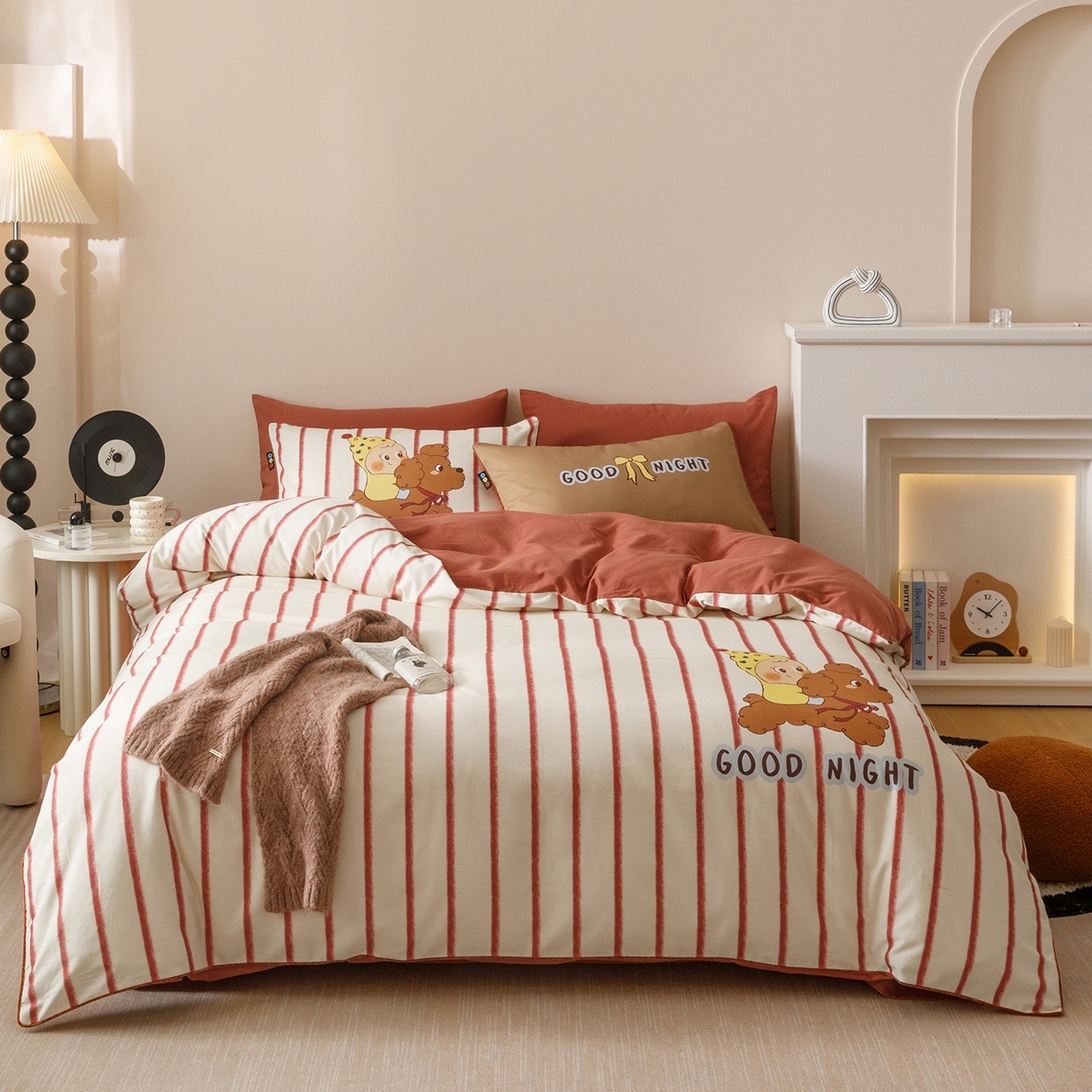 91家纺网 家纺一手货源 找家纺 （总）RYB红黄兰 2025新款全棉纯棉加厚磨毛大版数码印花嵌绳四件套