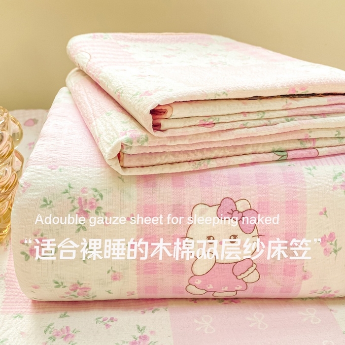 91家纺网 家纺一手货源 找家纺 朵朵家纺 2025新款超柔印花单床笠单品学生宿舍床垫保护套 床笠（床垫保护套可定制尺寸 ） KT花园