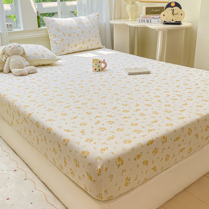 91家纺网 家纺一手货源 找家纺 朵朵家纺 2025新款超柔印花单床笠单品学生宿舍床垫保护套 床笠（床垫保护套可定制尺寸 ） 山花烂漫