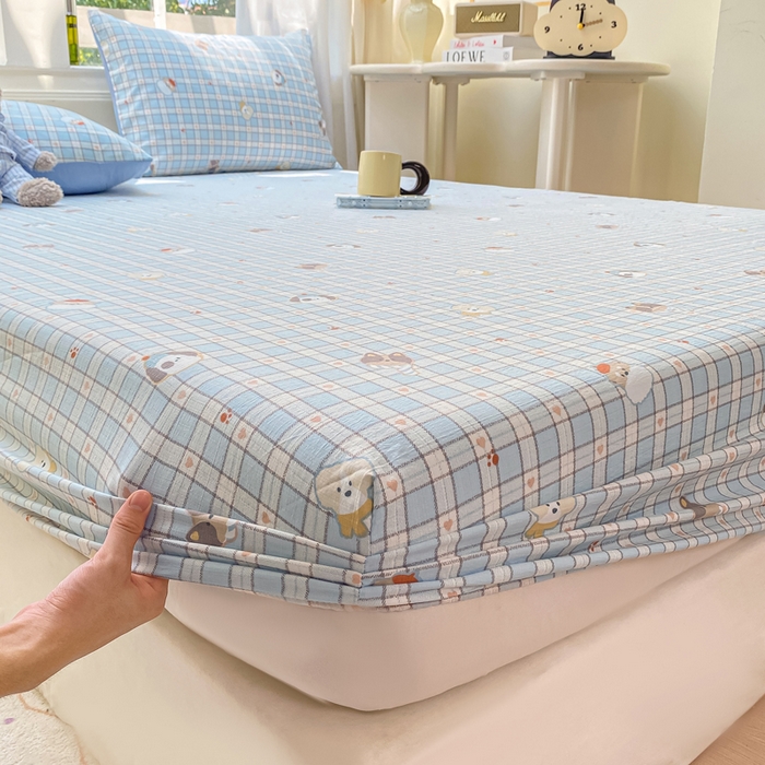 91家纺网 家纺一手货源 找家纺 朵朵家纺 2025新款超柔印花单床笠单品学生宿舍床垫保护套 床笠（床垫保护套可定制尺寸 ） 淘气乐园