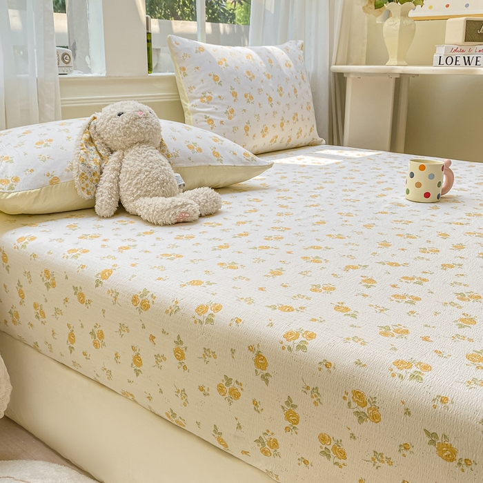 91家纺网 家纺一手货源 找家纺 朵朵家纺 2025新款超柔印花单床笠单品学生宿舍床垫保护套 床笠（床垫保护套可定制尺寸 ） 山花烂漫