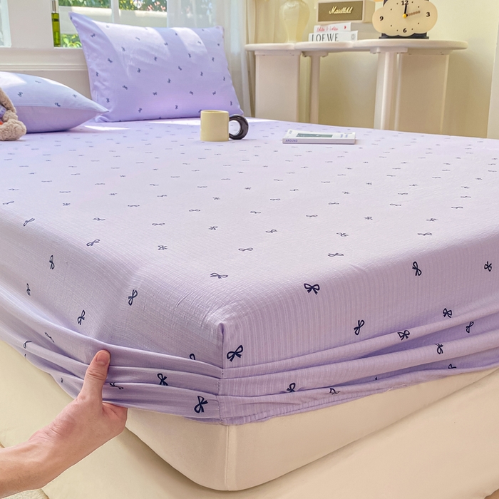 91家纺网 家纺一手货源 找家纺 朵朵家纺 2025新款超柔印花单床笠单品学生宿舍床垫保护套 床笠（床垫保护套可定制尺寸 ） 幸运结