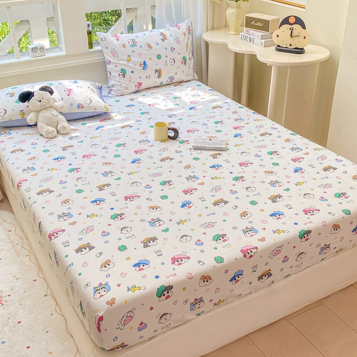 91家纺网 家纺一手货源 找家纺 朵朵家纺 2025新款超柔印花单床笠单品学生宿舍床垫保护套 床笠（床垫保护套可定制尺寸 ） 快乐重年