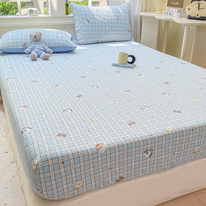 91家纺网 家纺一手货源 找家纺 朵朵家纺 2025新款超柔印花单床笠单品学生宿舍床垫保护套 床笠（床垫保护套可定制尺寸 ） 淘气乐园