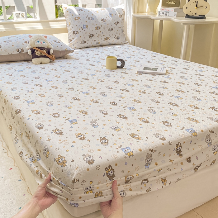 91家纺网 家纺一手货源 找家纺 朵朵家纺 2025新款超柔印花单床笠单品学生宿舍床垫保护套 床笠（床垫保护套可定制尺寸 ） 布布星球