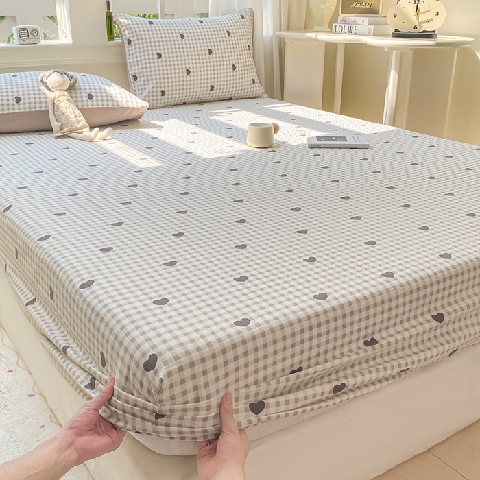 91家纺网 家纺一手货源 找家纺 朵朵家纺 2025新款超柔印花单床笠单品学生宿舍床垫保护套 床笠（床垫保护套可定制尺寸 ） 心动