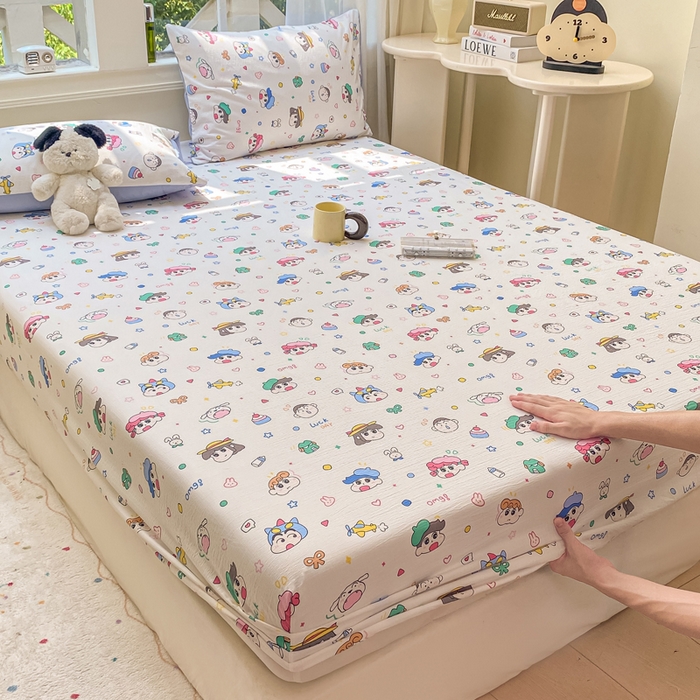 91家纺网 家纺一手货源 找家纺 朵朵家纺 2025新款超柔印花单床笠单品学生宿舍床垫保护套 床笠（床垫保护套可定制尺寸 ） 快乐重年