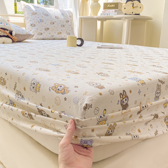 91家纺网 家纺一手货源 找家纺 朵朵家纺 2025新款超柔印花单床笠单品学生宿舍床垫保护套 床笠（床垫保护套可定制尺寸 ） 布布星球