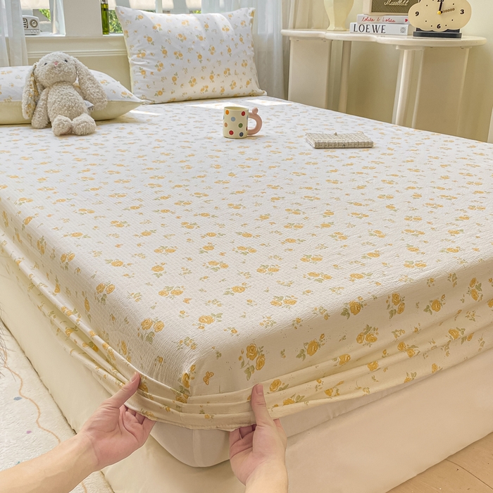 91家纺网 家纺一手货源 找家纺 朵朵家纺 2025新款超柔印花单床笠单品学生宿舍床垫保护套 床笠（床垫保护套可定制尺寸 ） 山花烂漫