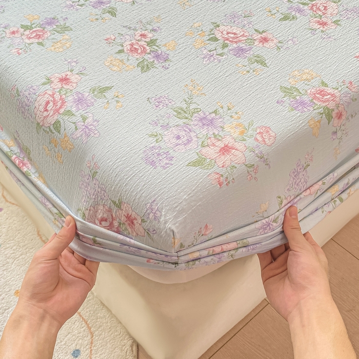 91家纺网 家纺一手货源 找家纺 朵朵家纺 2025新款超柔印花单床笠单品学生宿舍床垫保护套 床笠（床垫保护套可定制尺寸 ） 沁园春