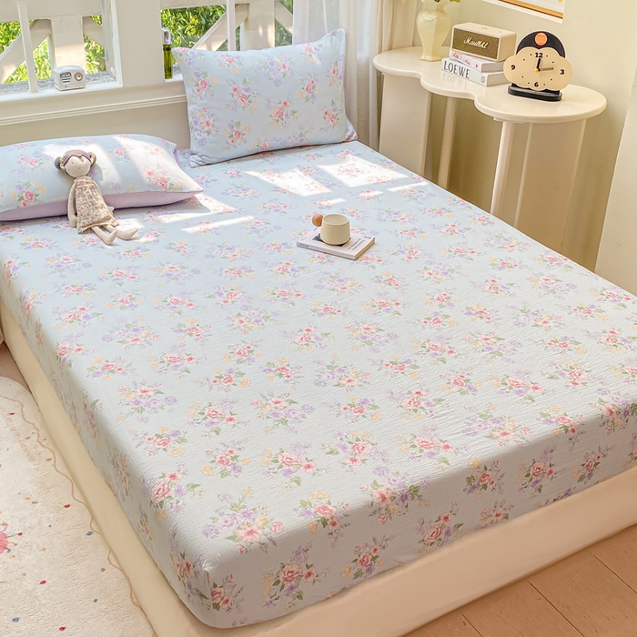 91家纺网 家纺一手货源 找家纺 朵朵家纺 2025新款超柔印花单床笠单品学生宿舍床垫保护套 床笠（床垫保护套可定制尺寸 ） 沁园春