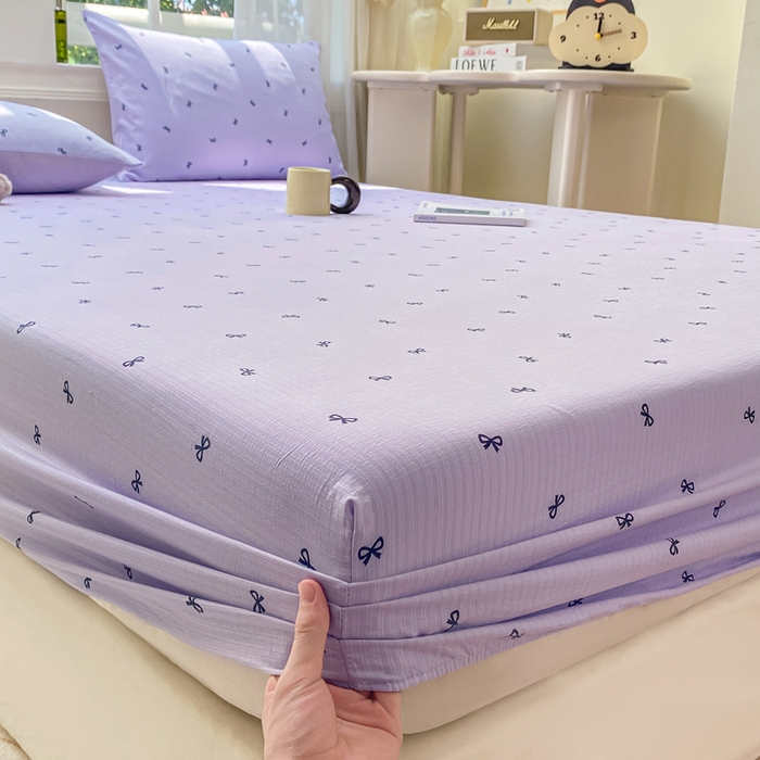 91家纺网 家纺一手货源 找家纺 朵朵家纺 2025新款超柔印花单床笠单品学生宿舍床垫保护套 床笠（床垫保护套可定制尺寸 ） 幸运结