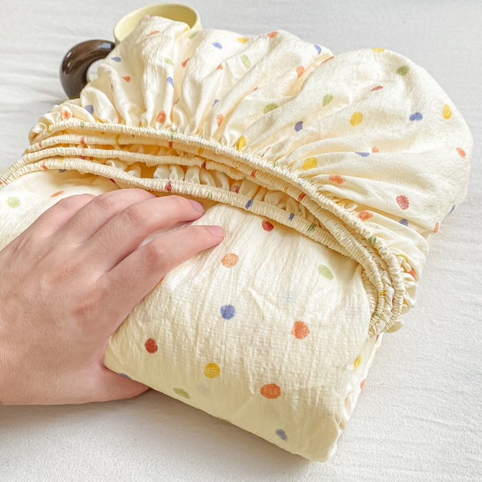 91家纺网 家纺一手货源 找家纺 朵朵家纺 2025新款超柔印花单床笠单品学生宿舍床垫保护套 床笠（床垫保护套可定制尺寸 ） 幻彩波点